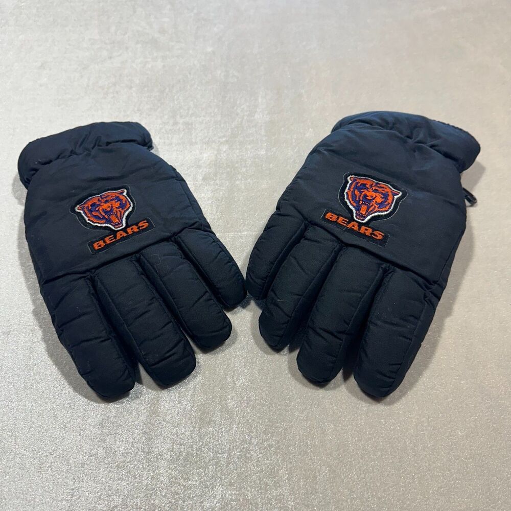 Y2K Chicago Bears Insulated Gloves Adult L Embroidered NFL Winter